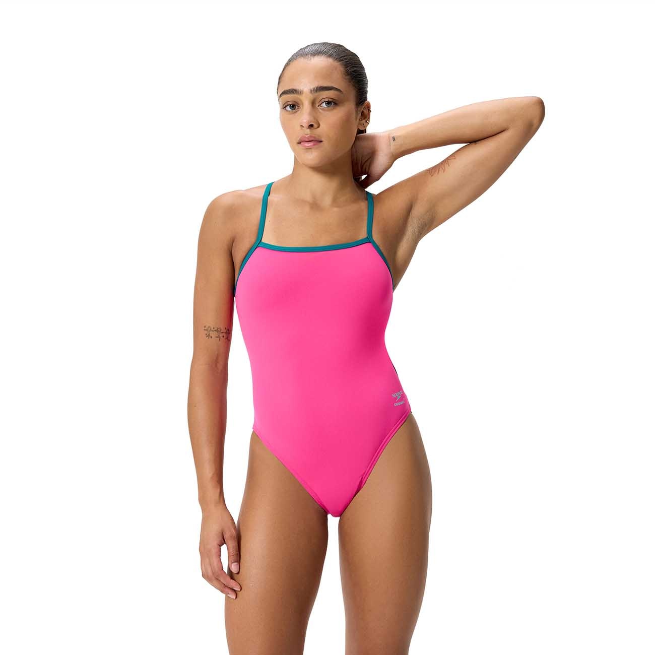 Imagem 0 de Fato de Banho de Natação Female Placement Printed Powerback Speedo