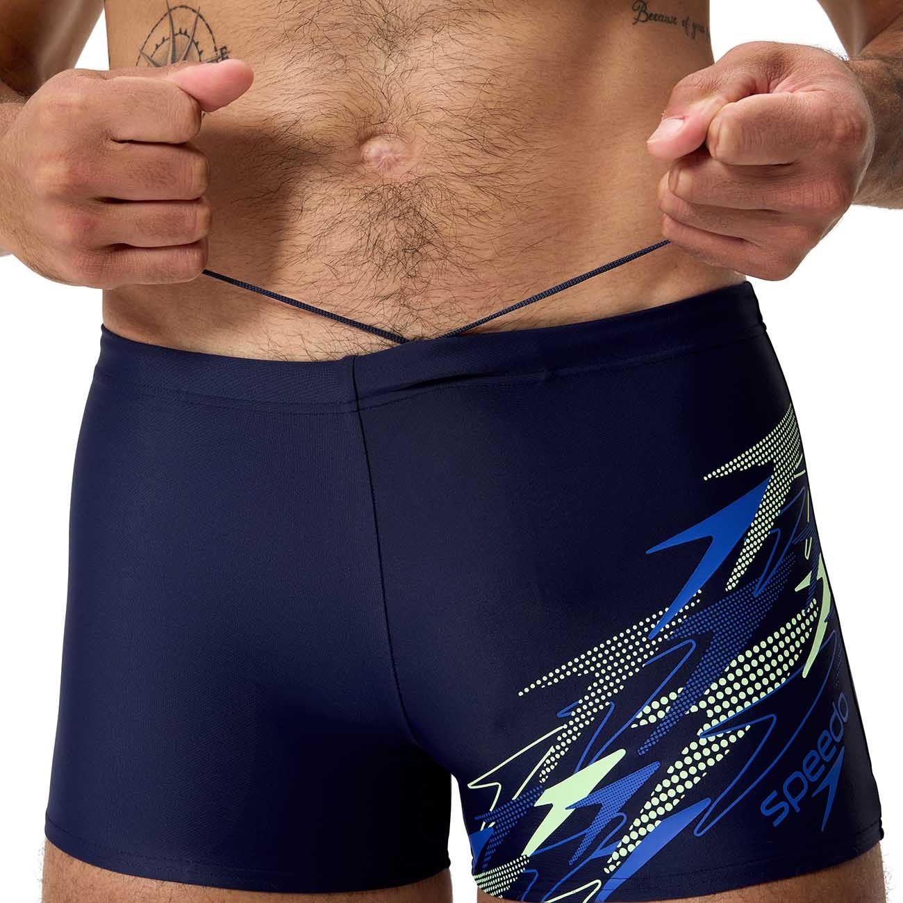 Fato de Banho de Natação Medley Logo Aquashort Speedo Azul-marinho-2