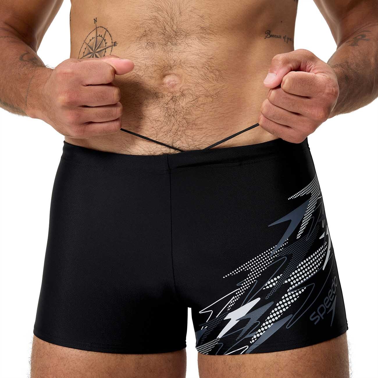 Fato de Banho de Natação Medley Logo Aquashort Speedo Cinzento-escuro-2