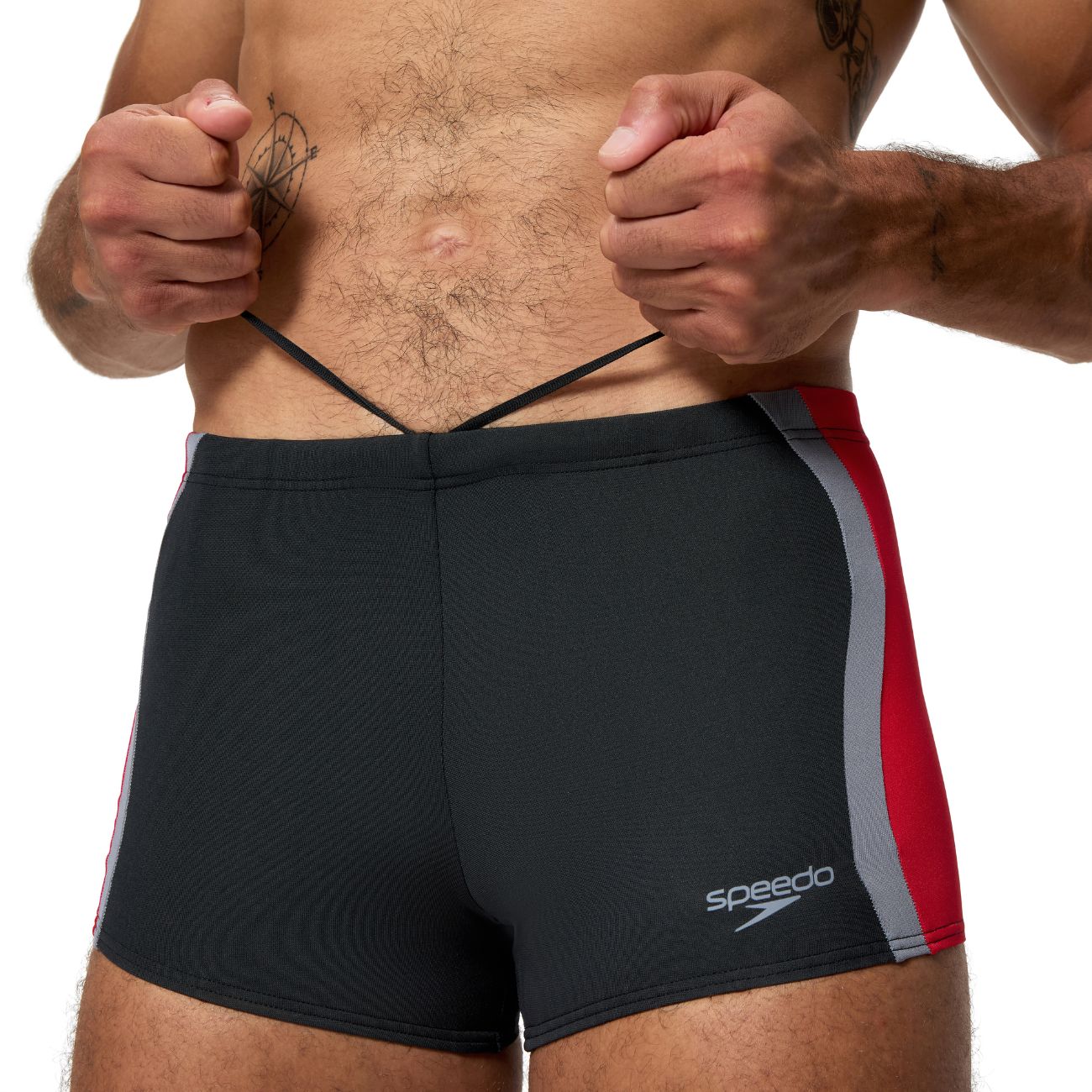 Fato de Banho de Natação Solid Splice Aquashort Speedo Vermelho-2