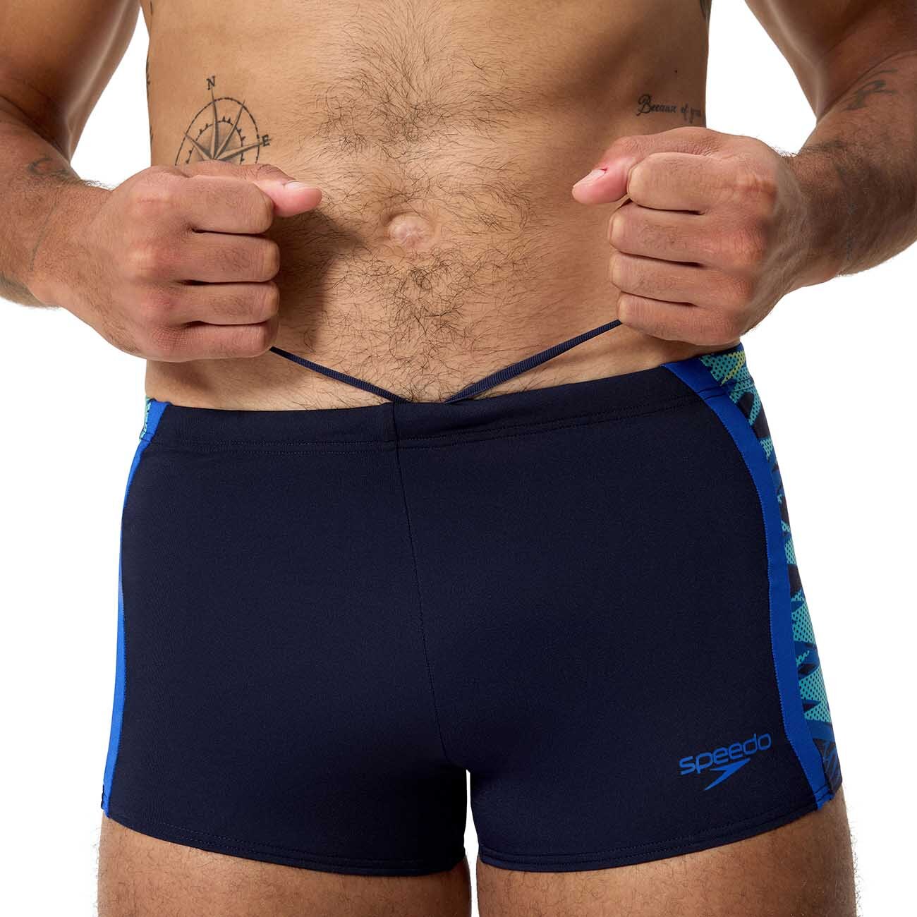 Fato de Banho de Natação Hyperboom Splice Aquashort Speedo Azul-marinho-2