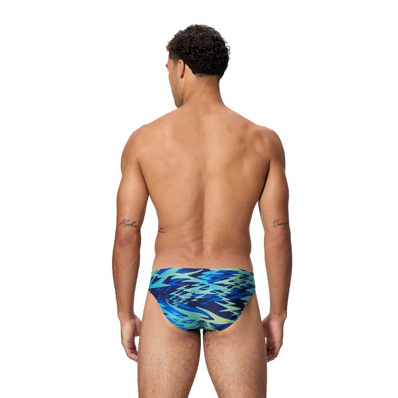 Fato de Banho de Natação Hyperboom Print Brief Speedo Azul-3