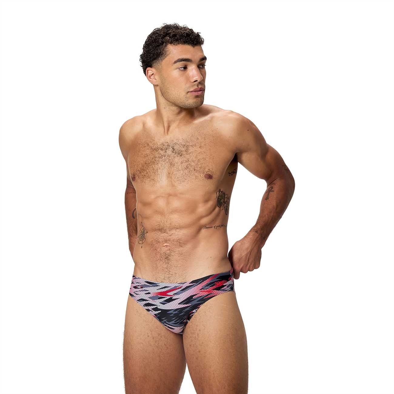 Fato de Banho de Natação Hyperboom Print Brief Speedo Vermelho-1
