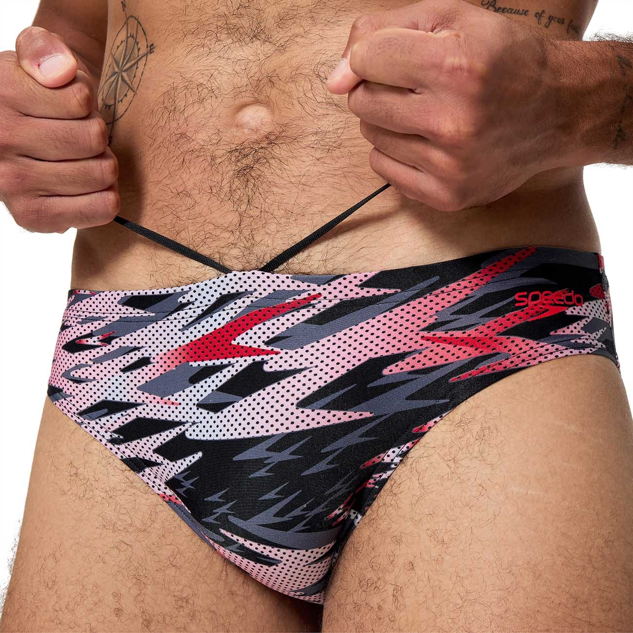Fato de Banho de Natação Hyperboom Print Brief Speedo Vermelho-2