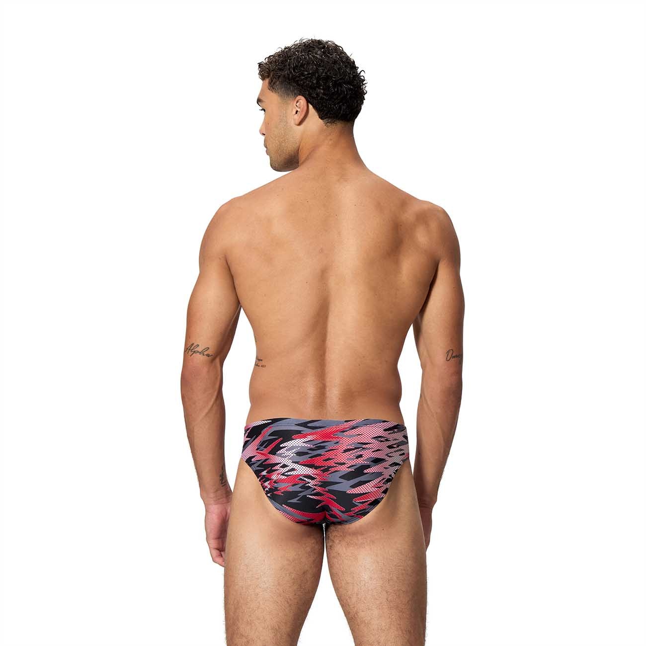 Fato de Banho de Natação Hyperboom Print Brief Speedo Vermelho-3