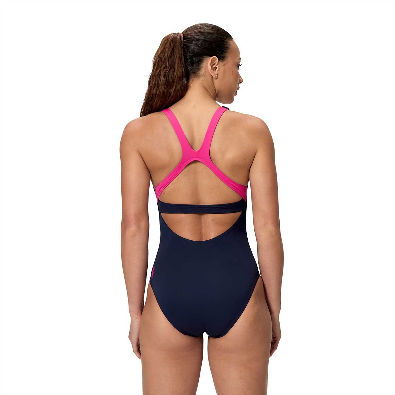 Fato de Banho de Natação Solid Flex Band One Piece Speedo Azul-marinho-3