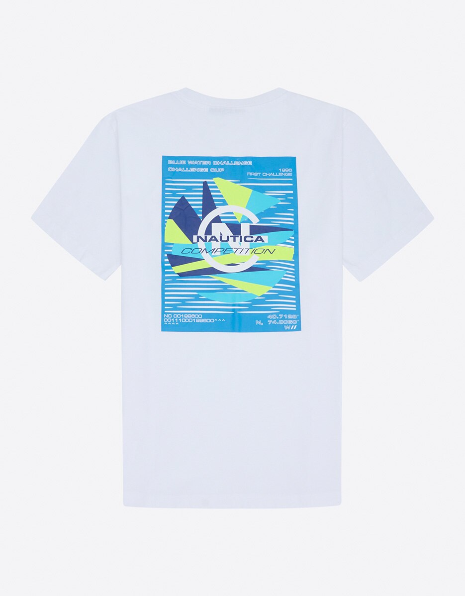 T-shirt com Gola Redonda de Manga Curta Branco-2