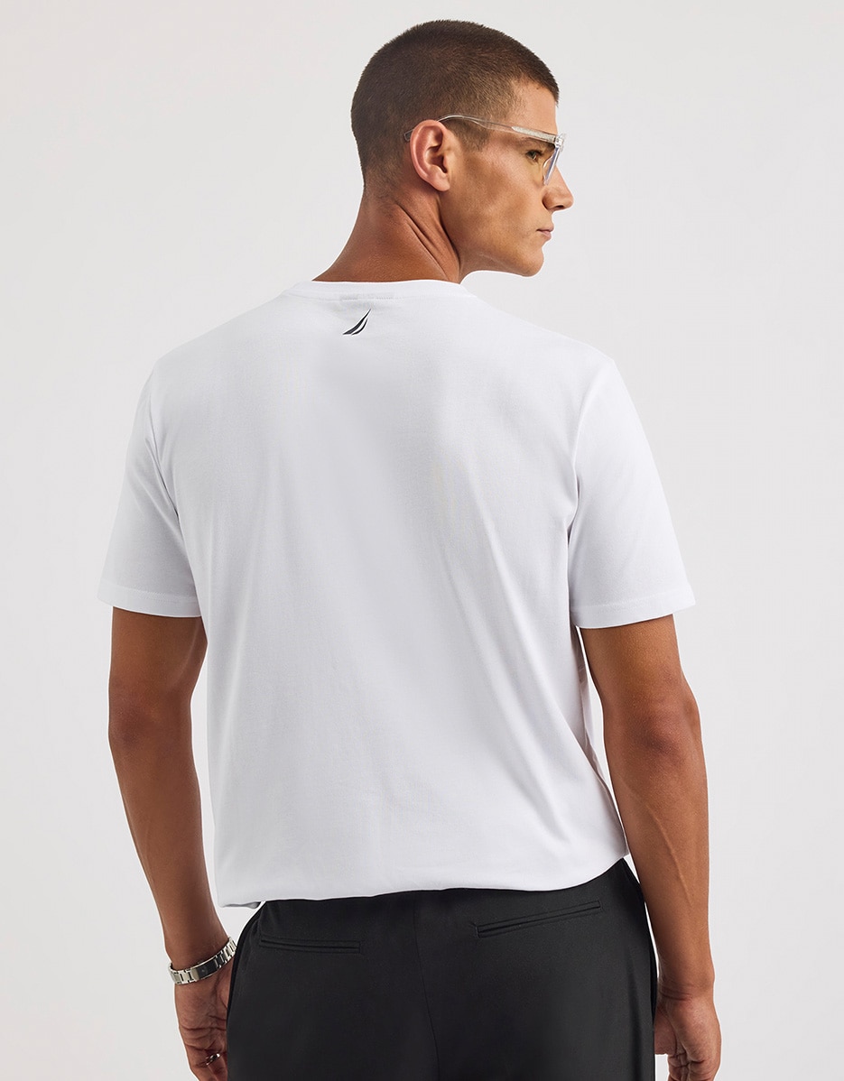 T-shirt de Manga Curta com Logotipo Frontal Branco-2