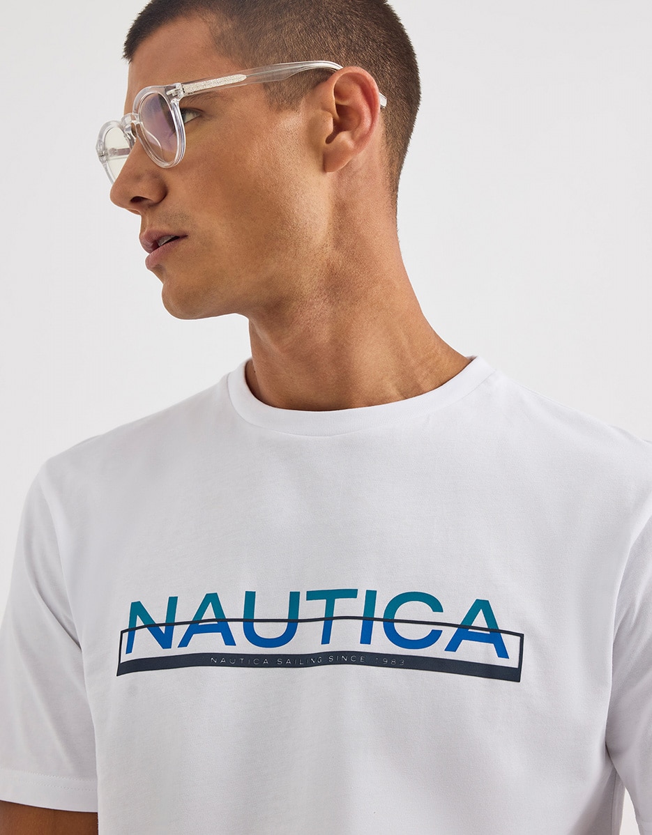 T-shirt de Manga Curta com Logotipo Frontal Branco-3