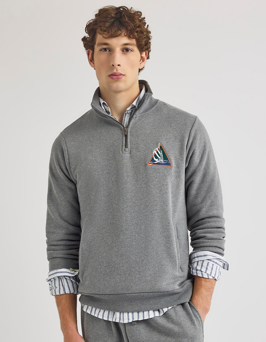 Imagem 0 de Sweatshirt em Cinzento com Gola Perkins