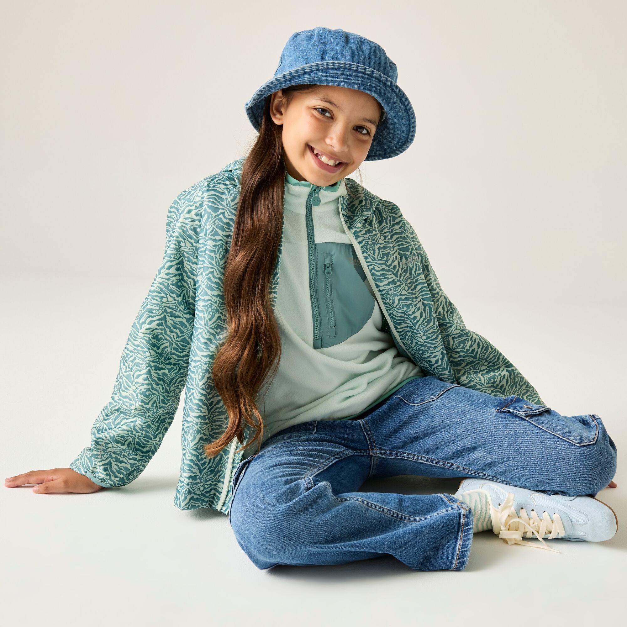 Impermeável Infantil Printed Lever Ii Regatta Azul-turquesa-3