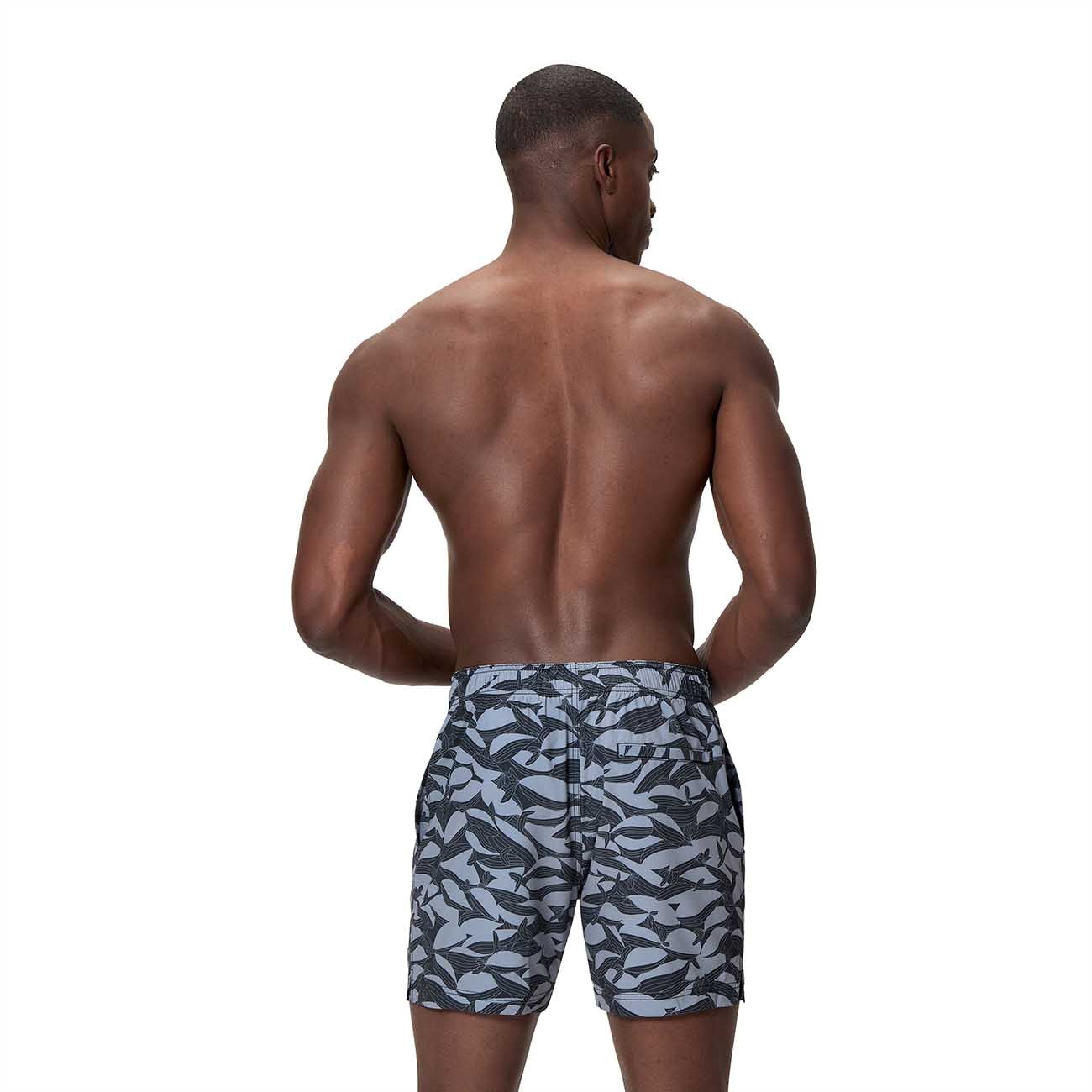 Fato de Banho de Natação Print Redondo Edge Volley 16 Speedo Cinzento-escuro-3