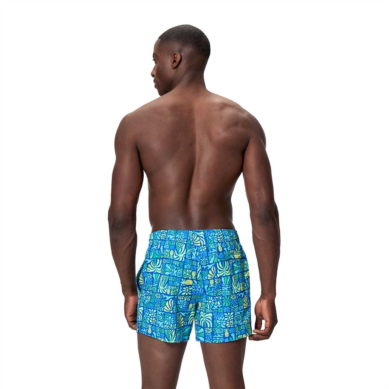 Fato de Banho de Natação Print Redondo Edge Volley 14 Speedo Azul-3