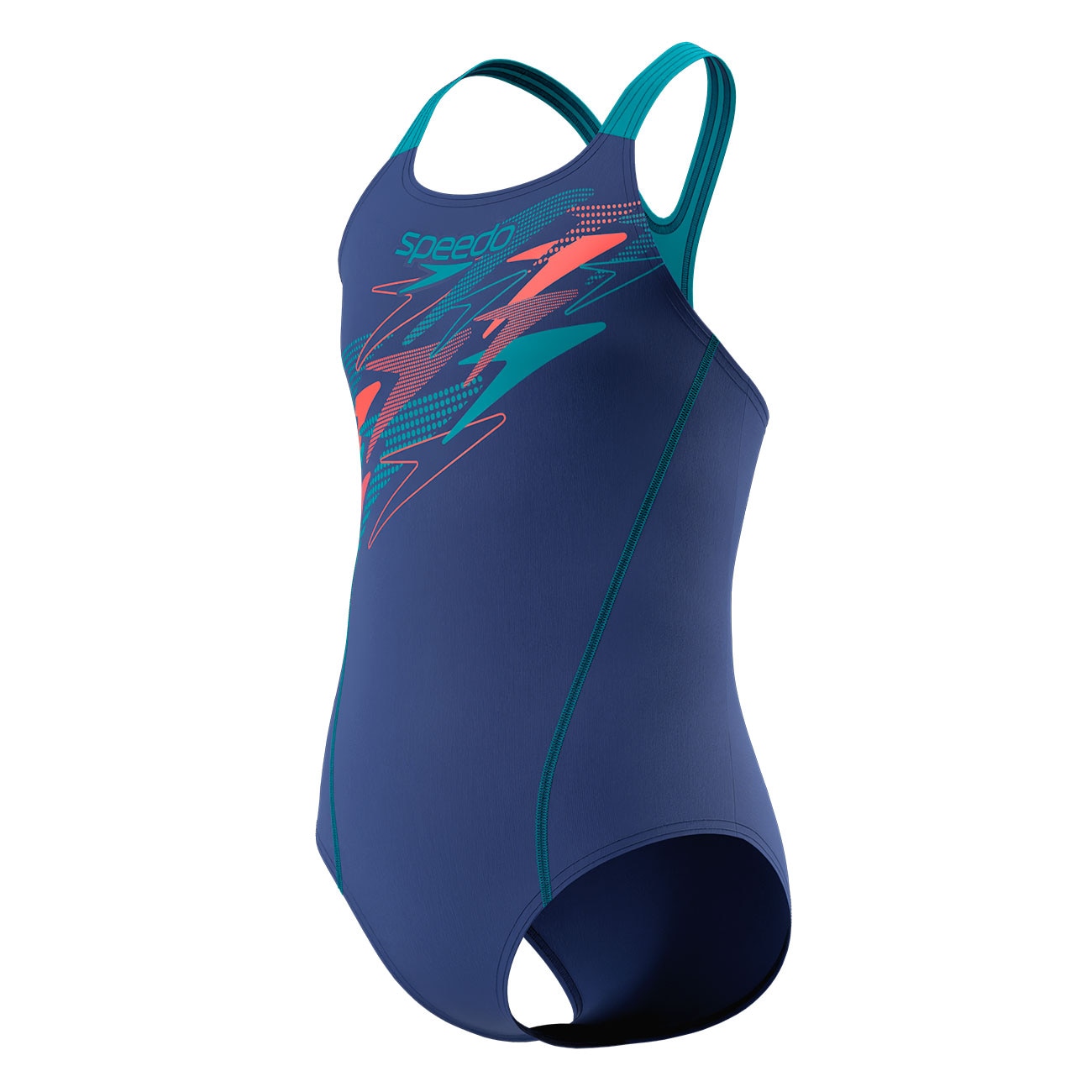 Fato de Banho de Natação Infantil Medley Logo Medalist Swimsuit Speedo Azul-marinho-2