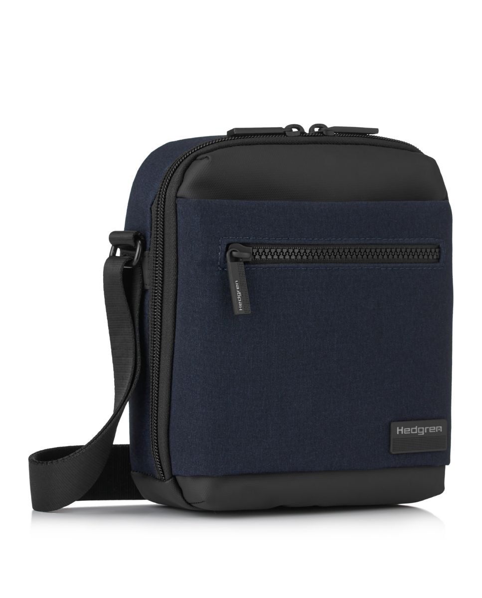 Bolsa de Cruzar Vertical de Homem em Azul Elegante 7" RFID HEDGREN App Azul-3