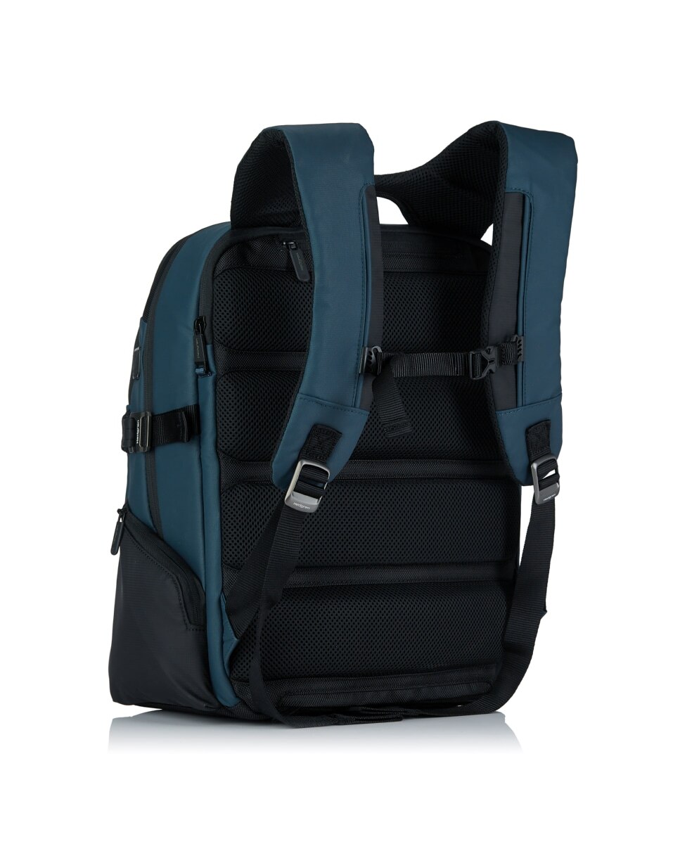 Mochila de Homem 3 compartimentos 15,6" RAIL com tecnologia RFID em Azul Preto-3