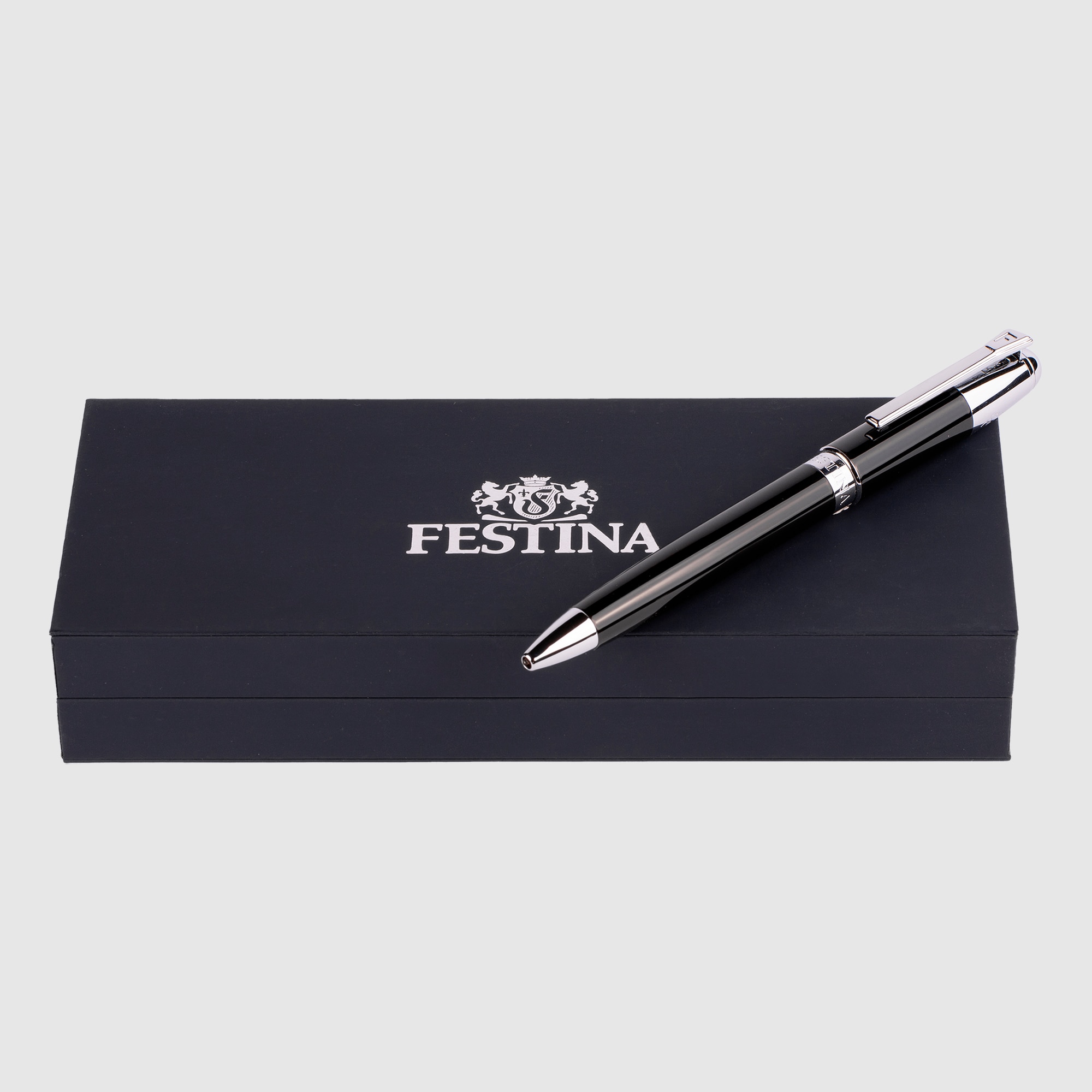 Caneta Festina FWS4110/A Textura Suave em Preto Preto-4