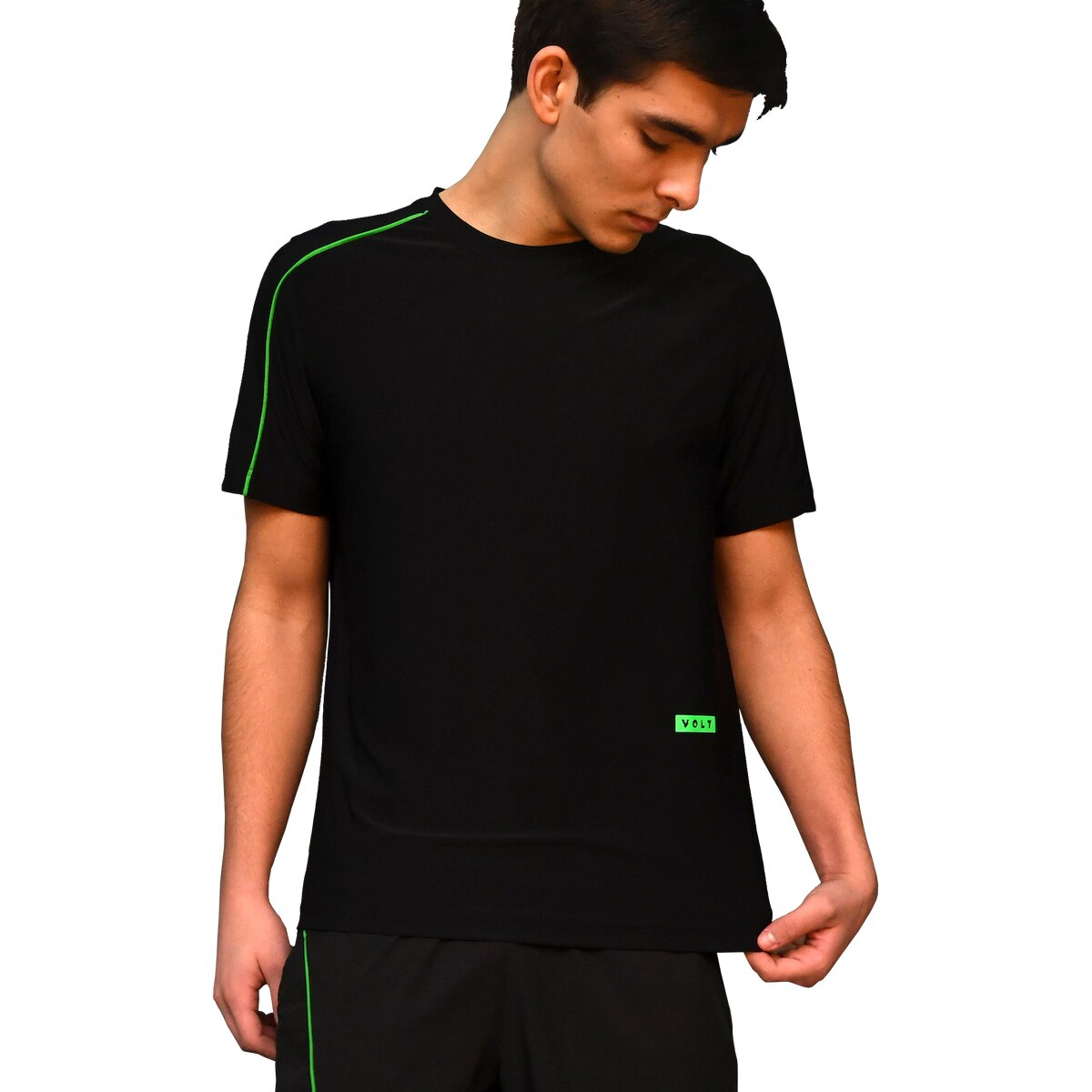 Imagem 0 de T-shirt de padel Performance Preto & Verde