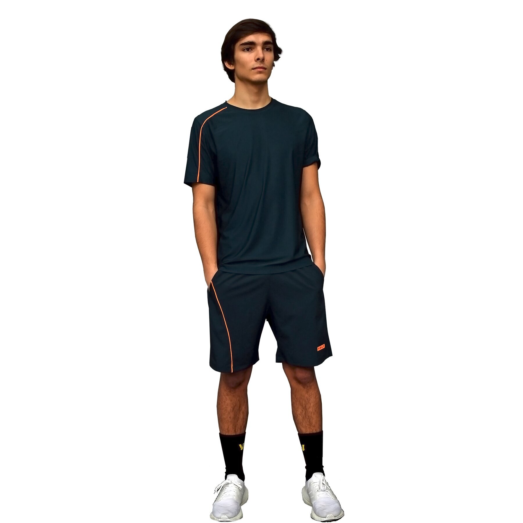 T-shirt de padel Performance Azul & Laranja Azul-5
