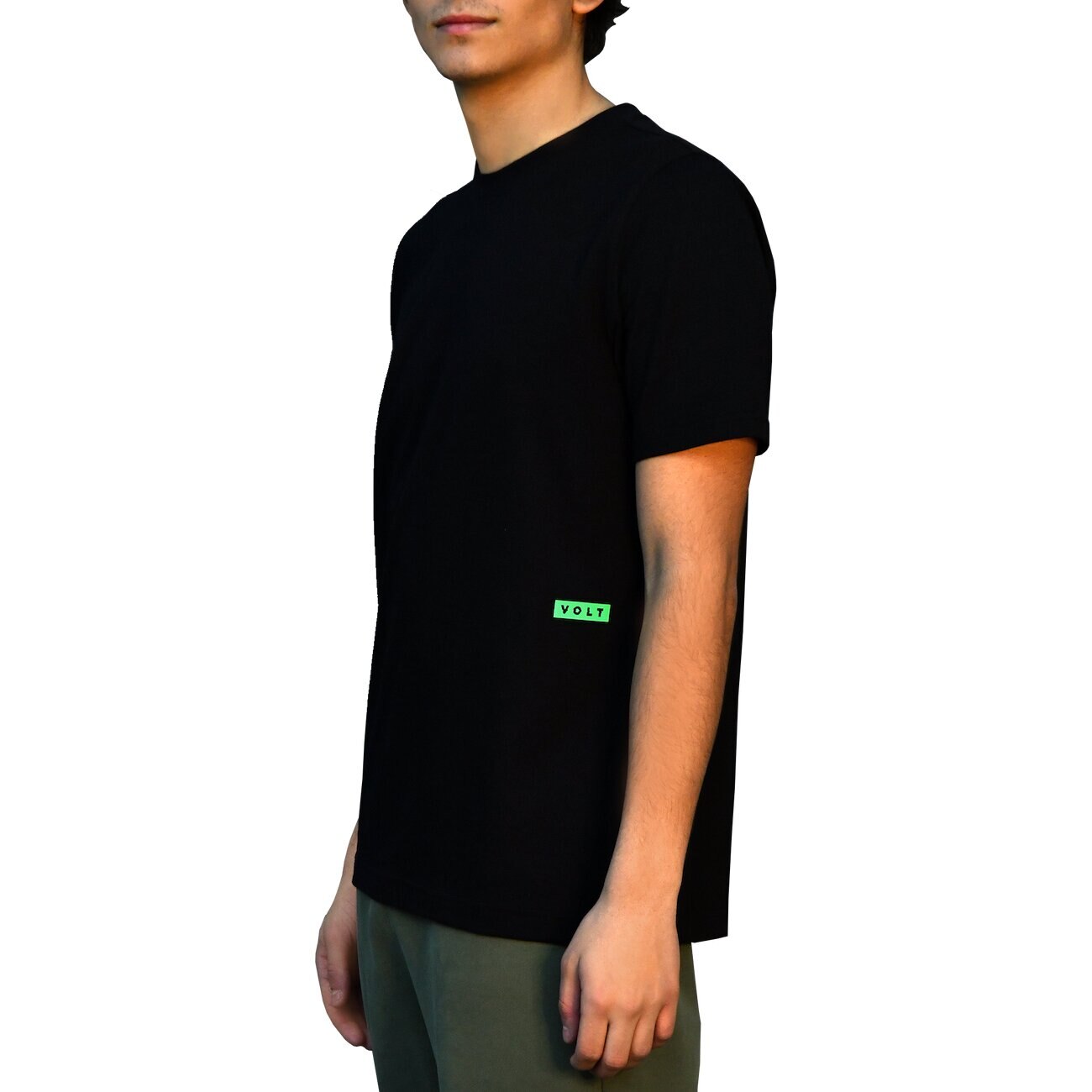 T-shirt Casual Preta V Preto-3