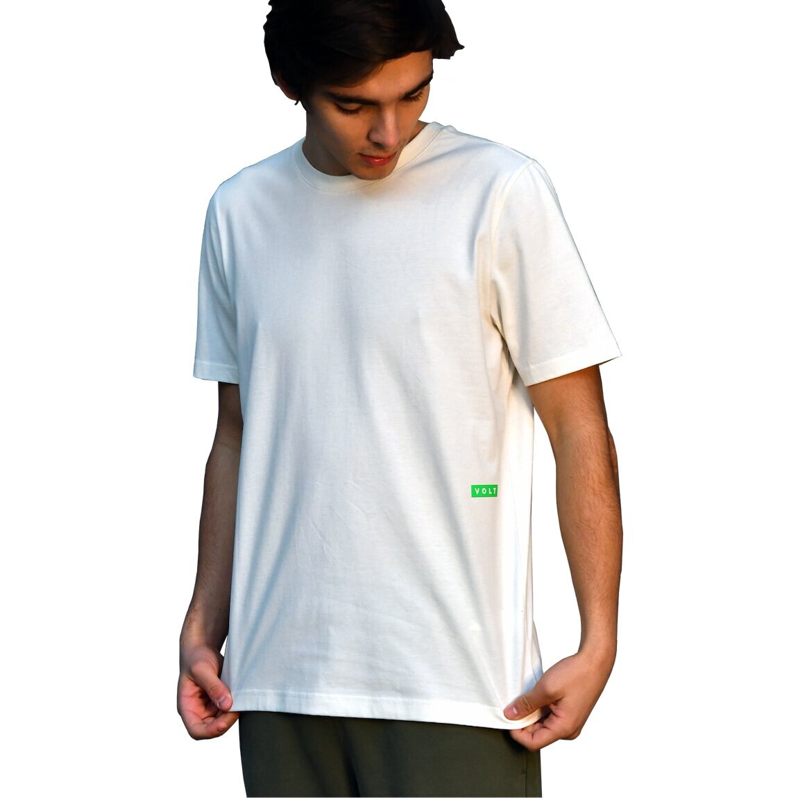 T-shirt Casual Branca V Branco-2