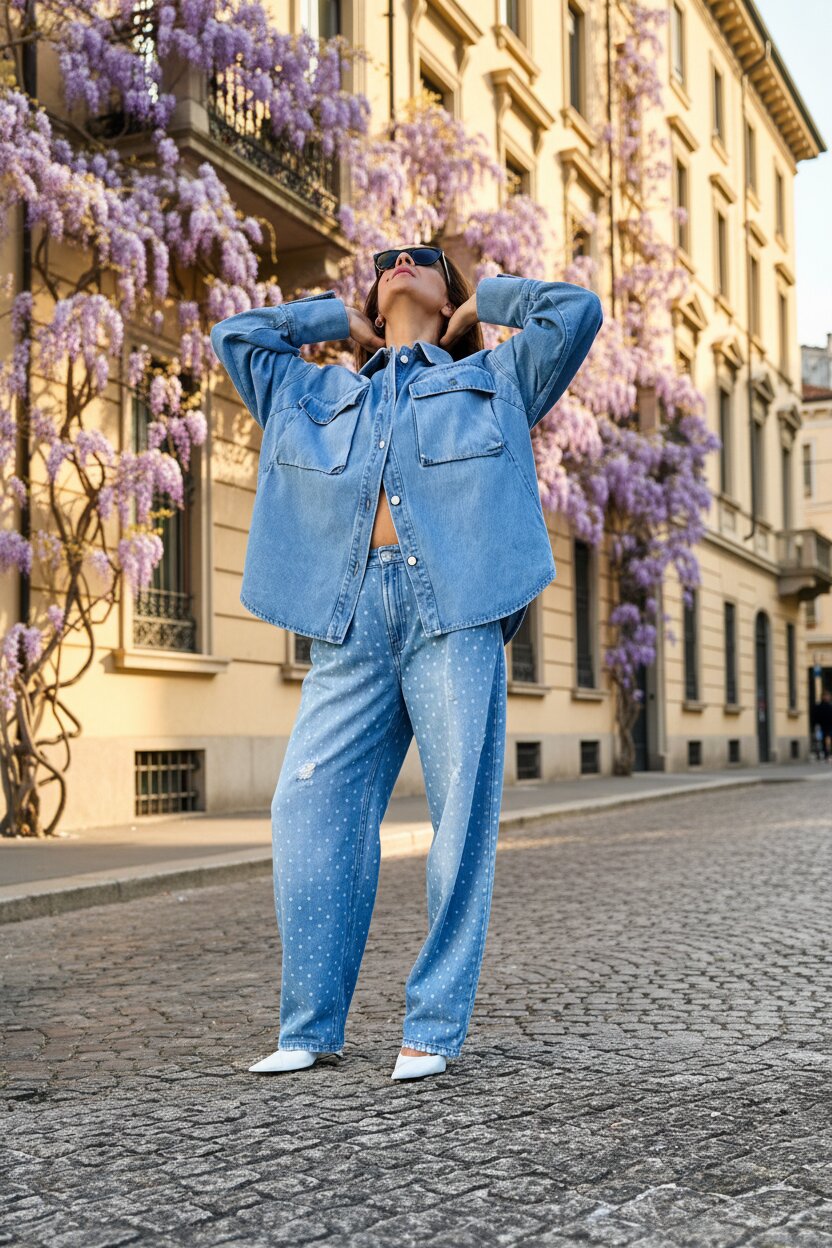 Overshirt Denim 100% Algodão (Unisexo) Azul-2