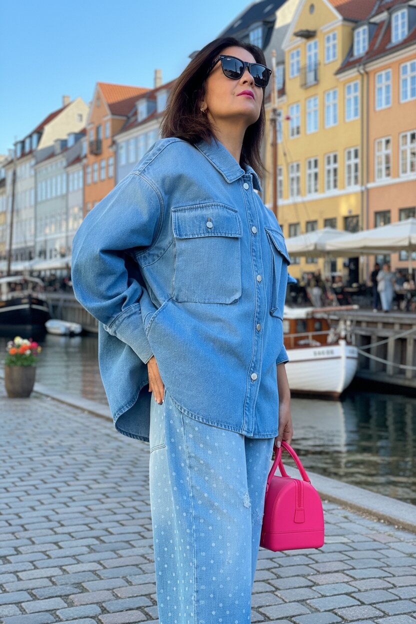 Overshirt Denim 100% Algodão (Unisexo) Azul-3