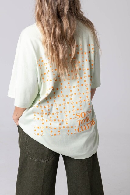 Imagem 0 de T-shirt de Algodão Oversized Estampada Costas