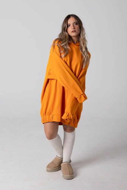 Imagem 0 de Oversized Hoodie Laranja Estampada