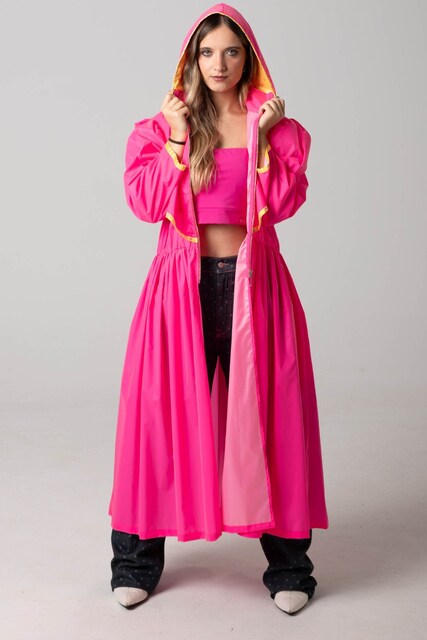 Imagem 0 de Parka Rosa Com Capuz