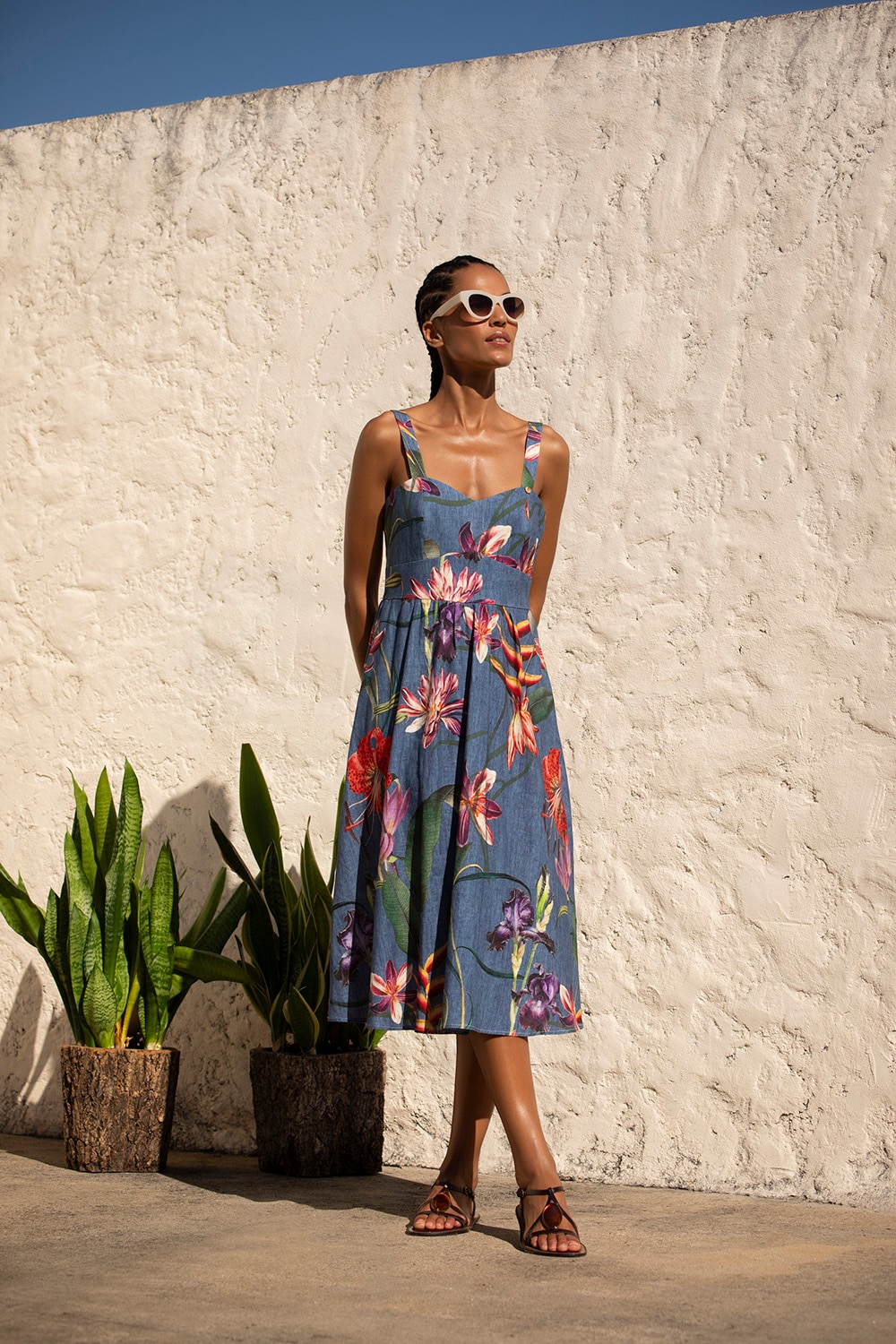 Imagem 0 de Vestido Midi de Linho Wild Bloom
