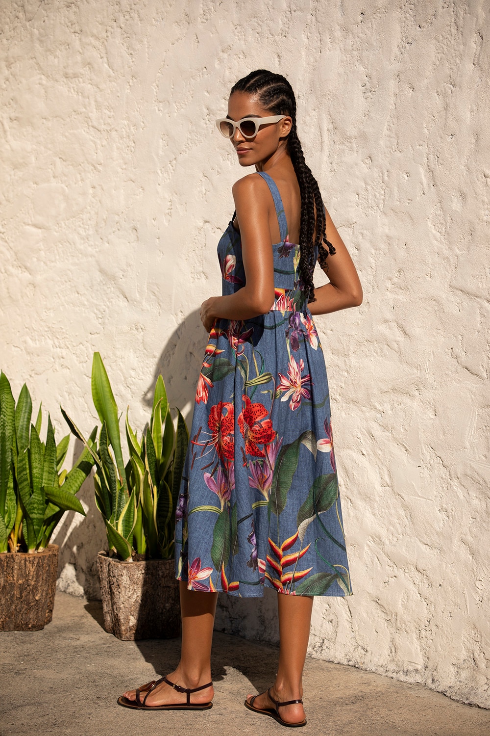 Vestido Midi de Linho Wild Bloom Estampado-2