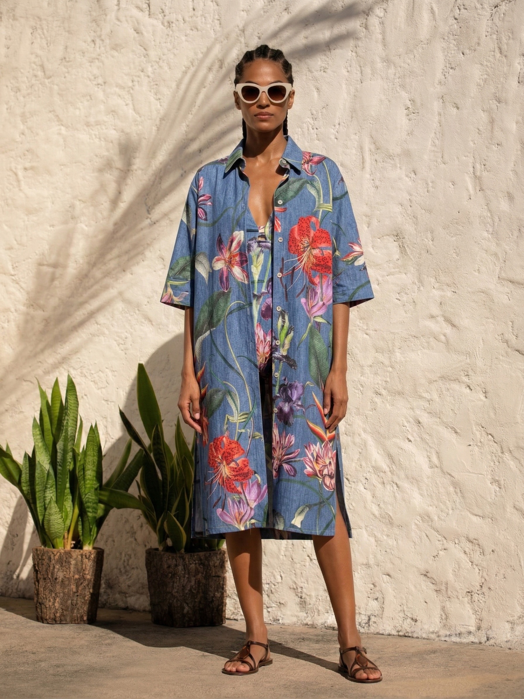 Camisa de Linho Comprida Wild Bloom Estampado-2
