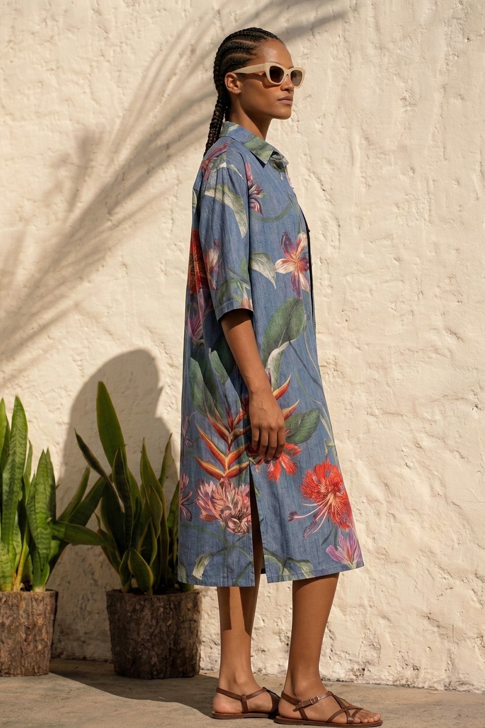 Camisa de Linho Comprida Wild Bloom Estampado-3