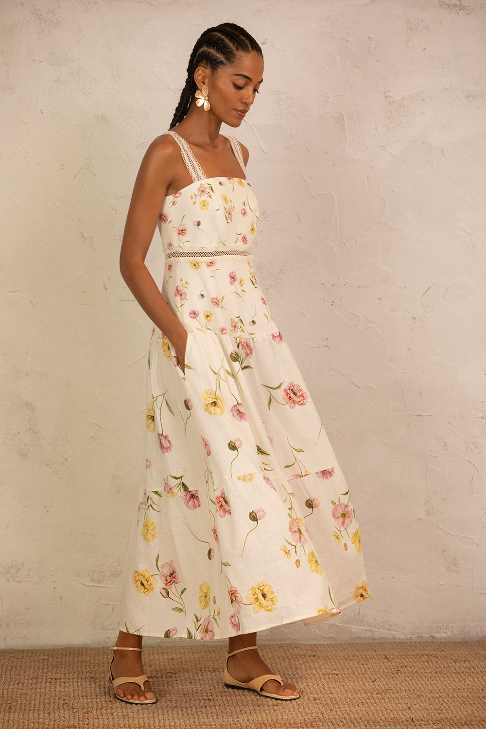 Imagem 0 de Vestido comprido flores