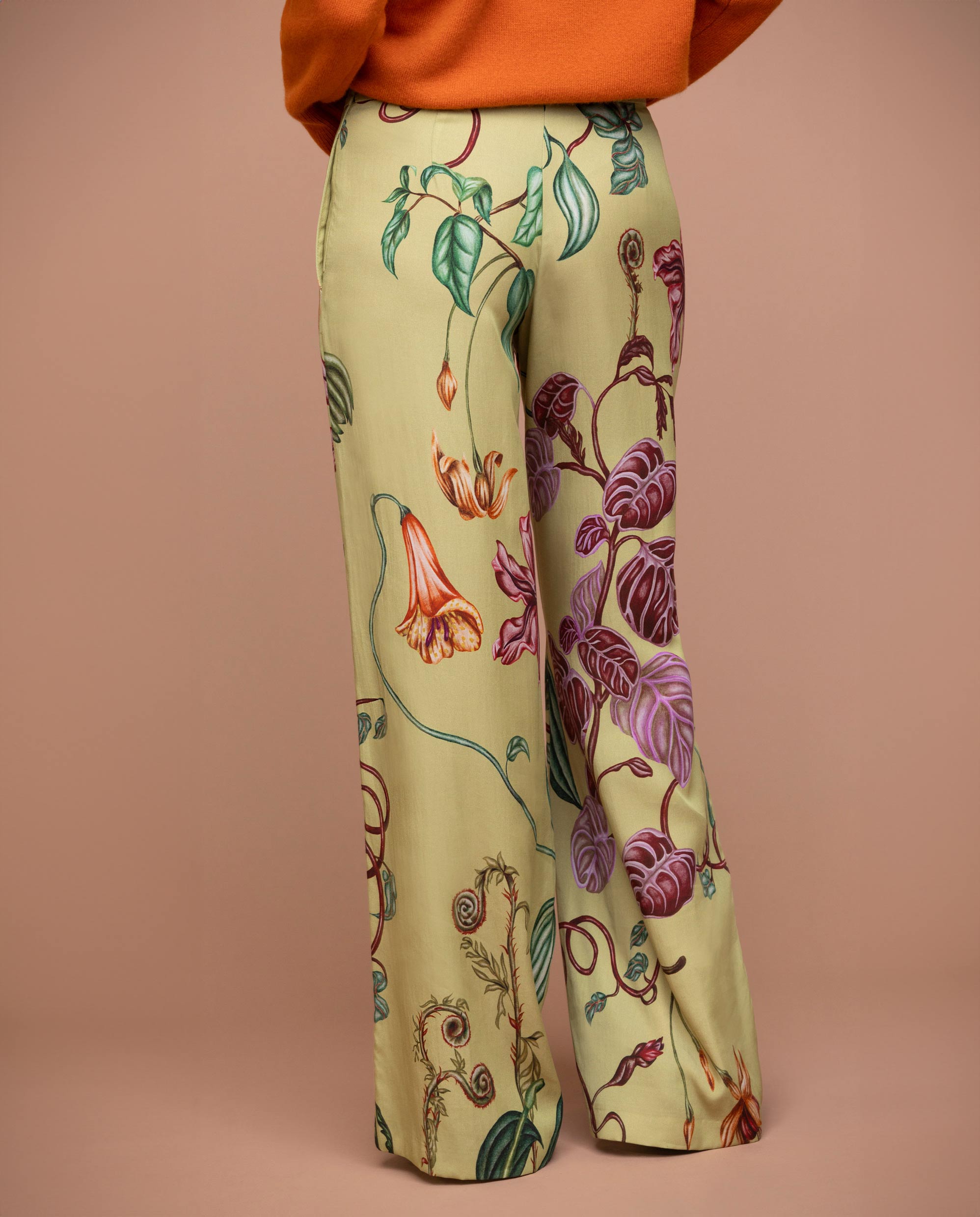 Calças retas sem cos estampada Estampado-2