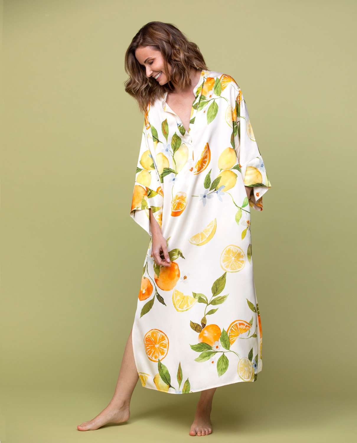 Imagem 0 de Kaftan estampado de manga curta