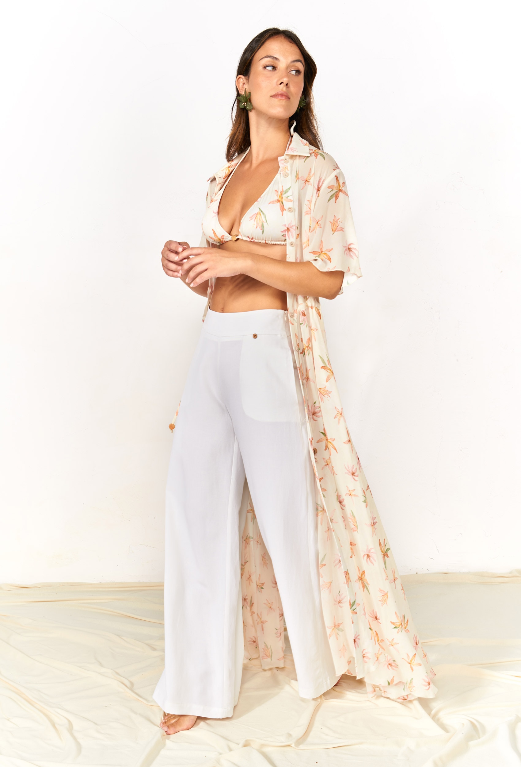 Imagem 0 de Kimono Camiseiro Fluído Estampado