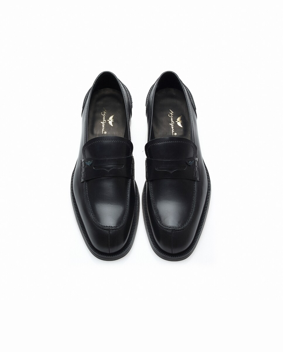 Mocassin Clássico em couro e sola em couro Preto-2