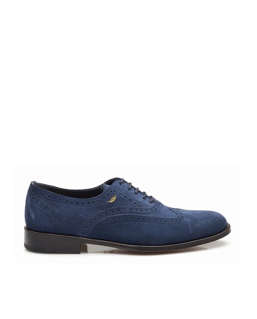 Imagem 0 de Oxford em suede, com cordões em algodão, forro em pele e detalhes brogue Miguel Vieira