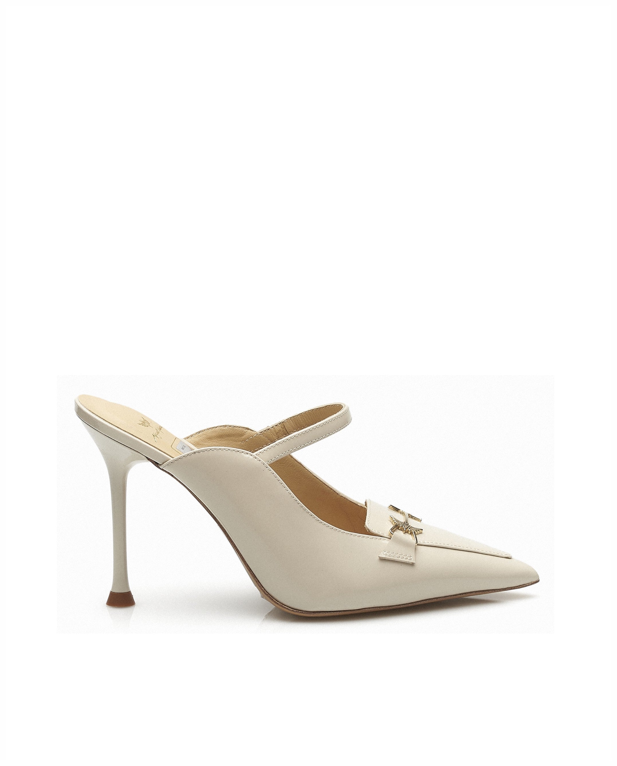 Imagem 0 de Salto alto Miguel Vieira em Verniz, com aplicação dourada