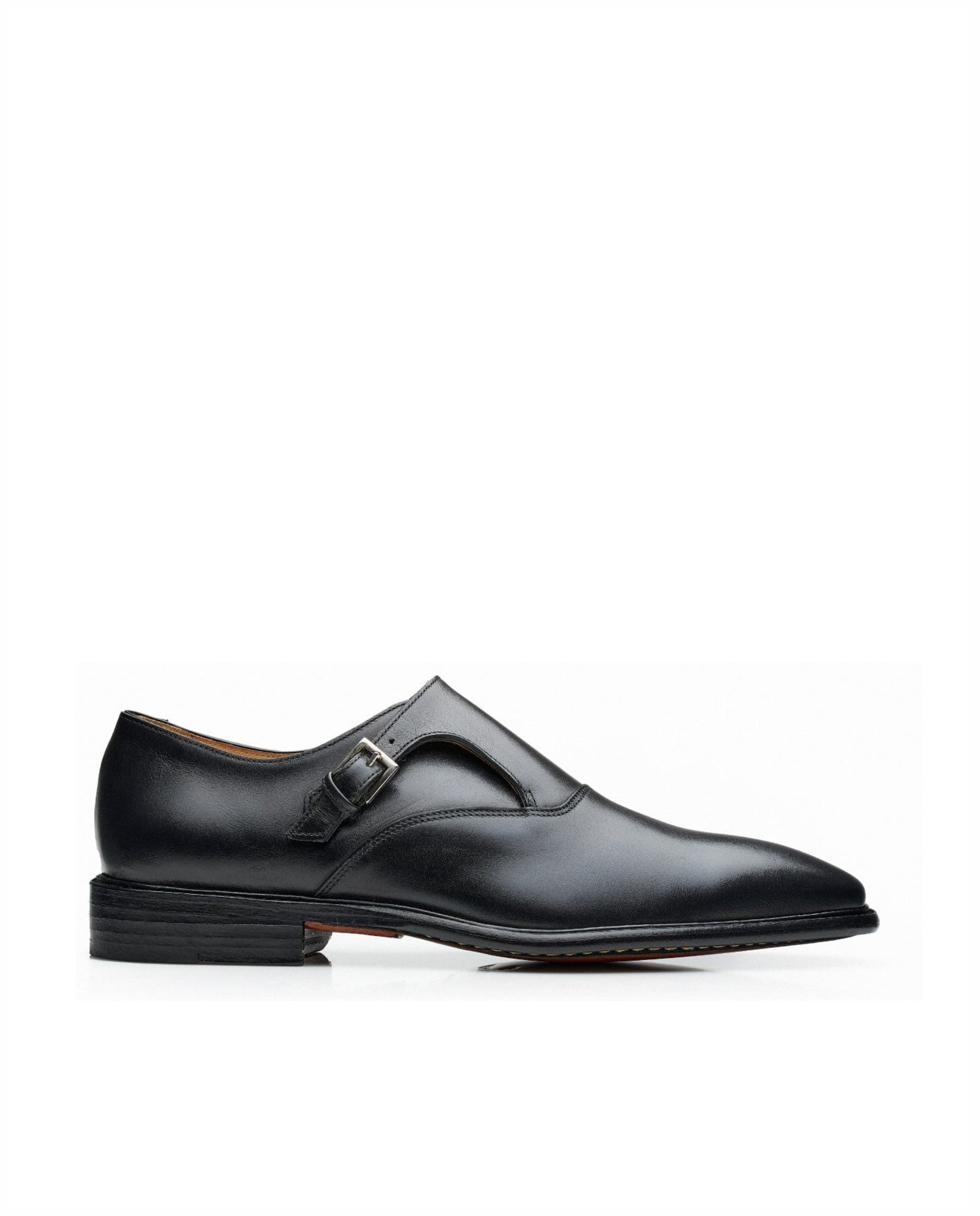 Imagem 0 de Monk elegante em pele com fivela quadrada e sola em couro