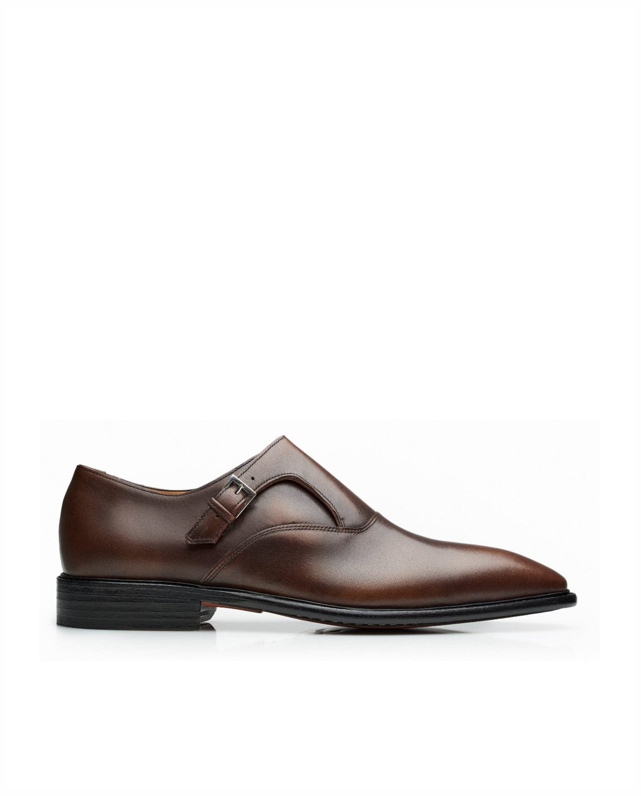 Imagem 0 de Monk elegante em pele com fivela quadrada e sola em couro