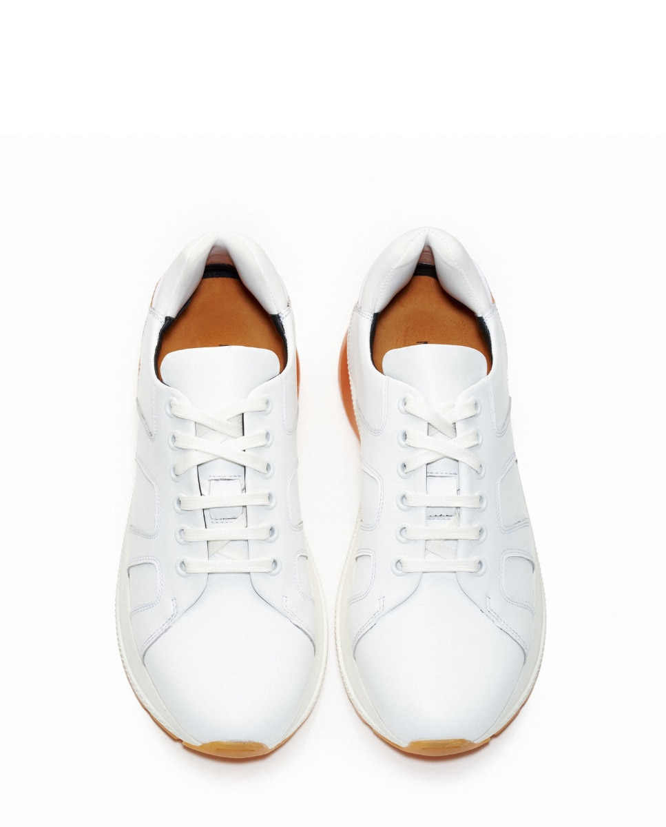 Sneaker Mariano feito à mão em pele para um conforto extraordinário Laranja-3