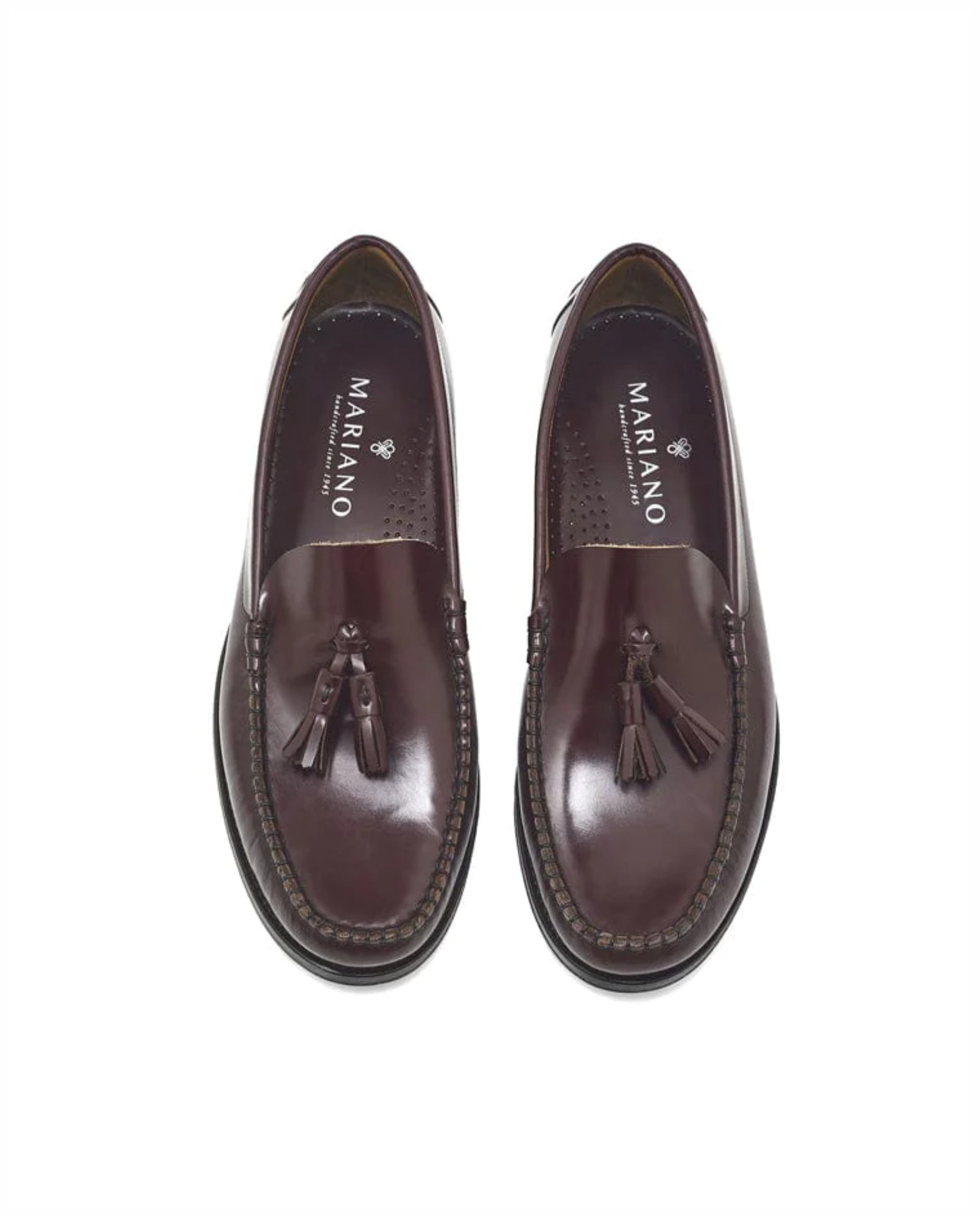 Mocassin clássico em pele polida, com berloques e sola em couro Bordeaux-2