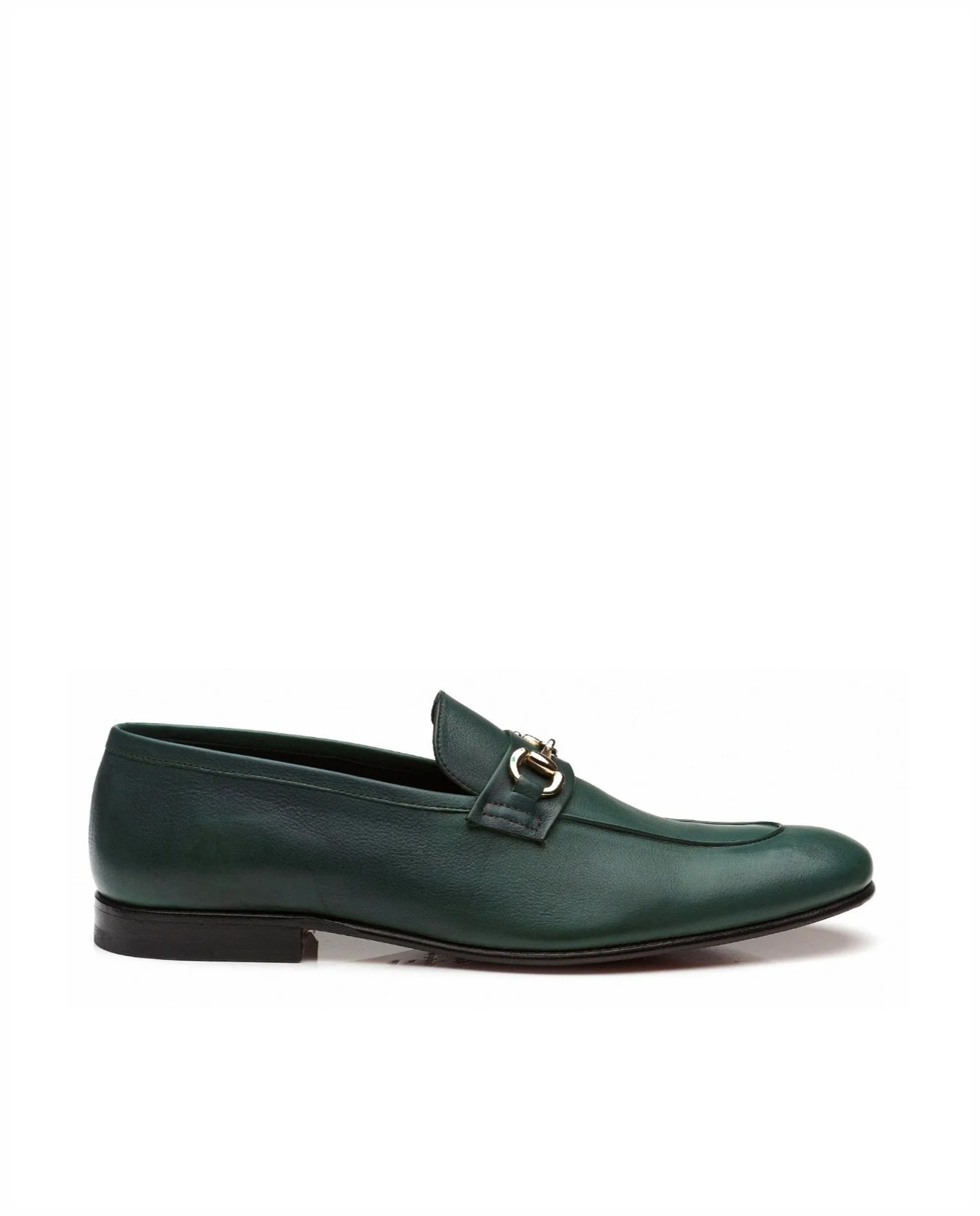 Loafer elegante em pele e sola em couro Verde-1