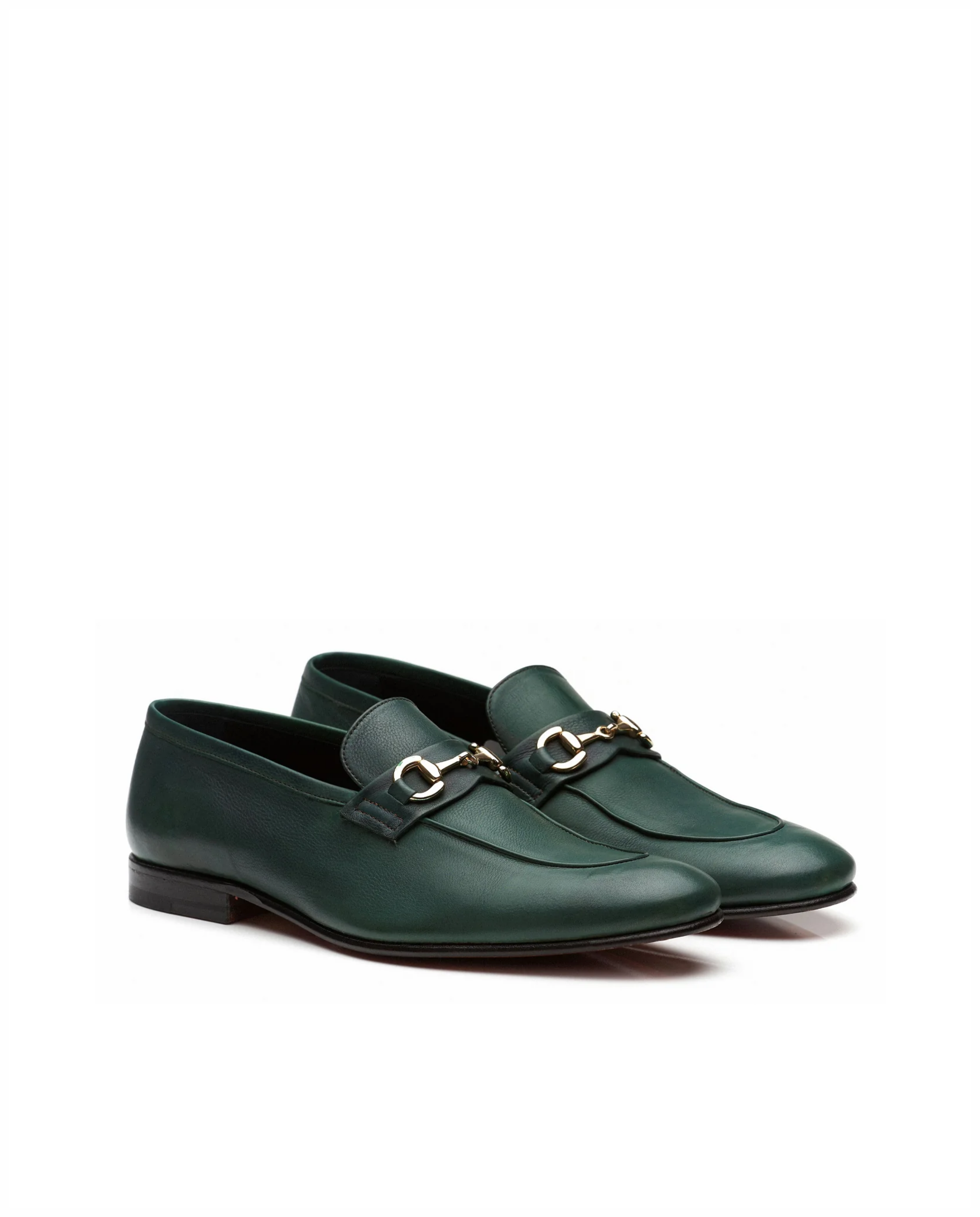 Loafer elegante em pele e sola em couro Verde-3
