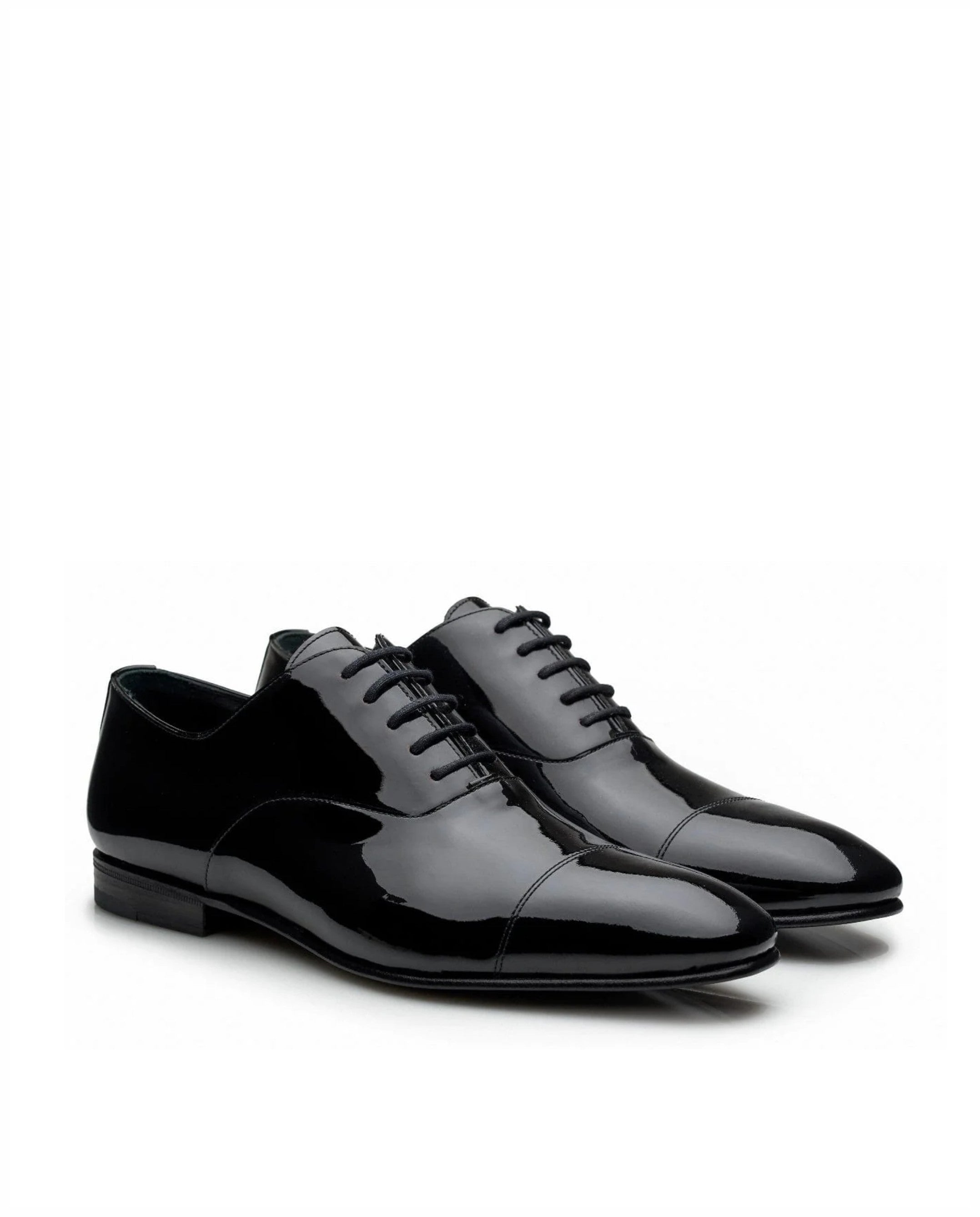 Oxford elegante em verniz e sola em couro Preto-3