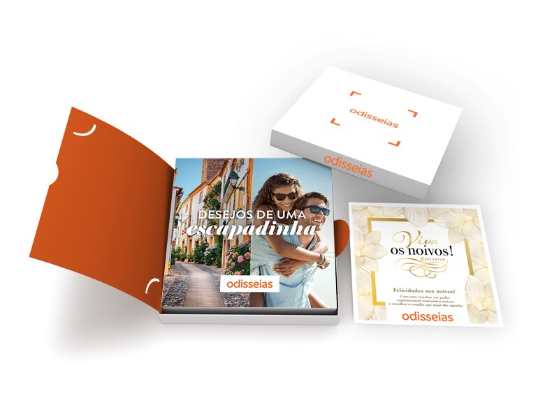 Odisseias Pack Presente - Viva os Noivos! Exclusivo | Experiência 1 ou 2 noites | Peq. almoço com opção tratamento ou acesso ao Spa ou jantar | 2 pessoas 2