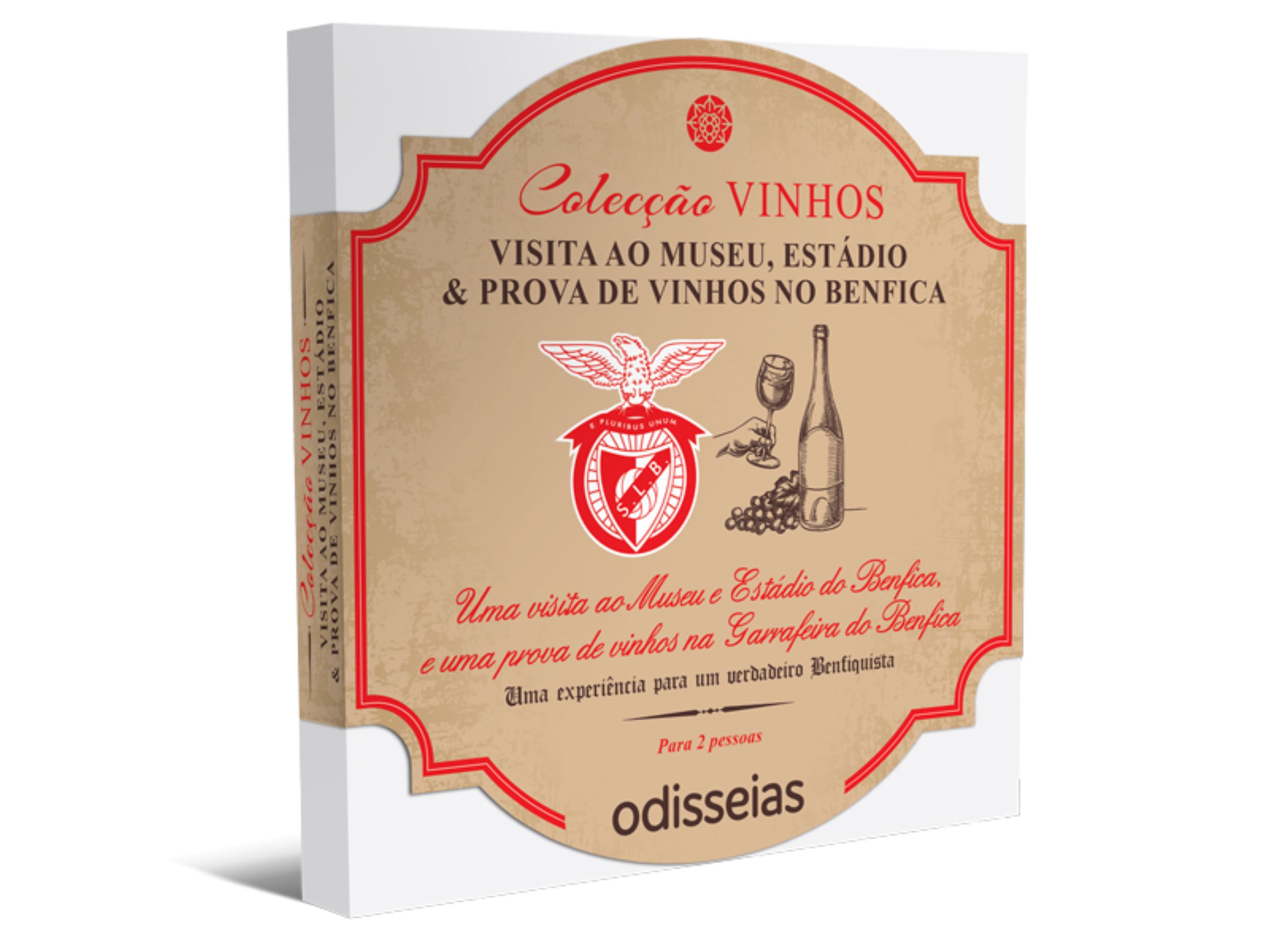 Odisseias Pack Presente - Visita ao Museu, Estádio & Prova de Vinhos no Benfica | 2 pessoas 1